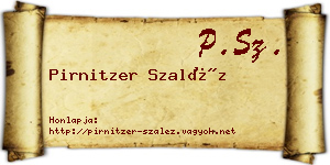 Pirnitzer Szaléz névjegykártya
